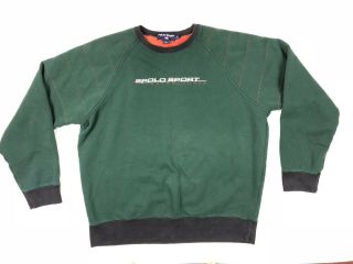 Vintage 90’s Polo Sport Green Spell Out Sweatshirt Men’s Size Xl