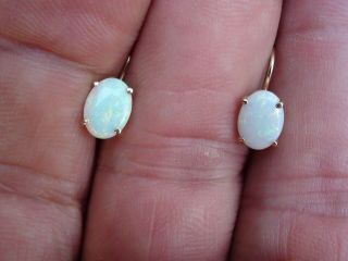 Vintage 14kt Yellow Gold Earrings With Opals 1ct.  Each
