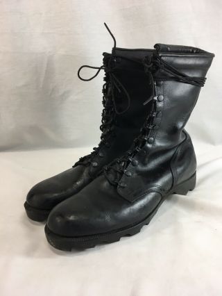 Vtg Ro Search Combat Military Boots 1985 Mens 10 Black Leather 10 " Tall