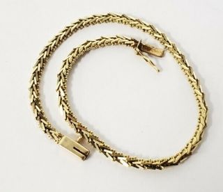 14k Solid Yellow Gold Vintage Foxtail Chain Link Bracelet 7.  5 "