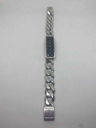 Very Rare Pianegonda 925 Silver Bracelet With Small Black Diamonds