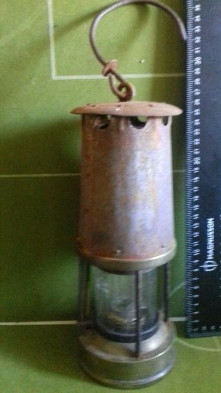Large Rare Vintage 1930s Eccles Type C.  T.  33A Miners Safety Lamp Brass & Steel 3