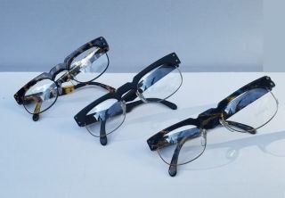 Vintage Gome Paris Eyeglass Frame Thick Plastic W/ Metal Rims