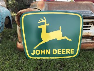 Antique Vintage Old Style John Deere Green Yellow 39” Farm Sign