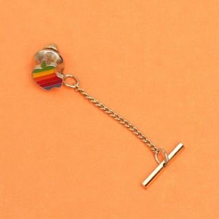 Vintage Apple Computer Rainbow Logo Tie Pin Lapel Pin Badge 3