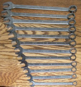 Vintage Set Of 12 Bonney Tools Combination Wrenches 1/2 " - 1 - 1/4 " Usa - Exc Cond