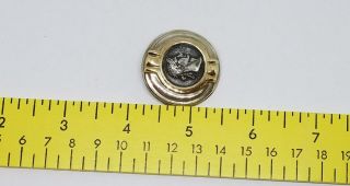 Vintage Estate Rigoberto Sterling Silver 14k Gold Caesar Coin Pendant 1 1/4 