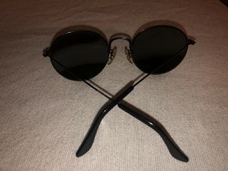 Vintage Ray Ban Round Metal Sunglasses Black Bausch And Lomb 3