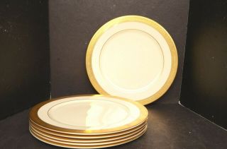 6 Rare Lenox Westchester 11 5/8 " Service Chargers Dinner Plates China Large Gold