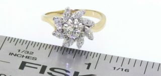 Vintage 18K gold.  73CT VS1/G diamond wedding/engagement ring w/.  25CT ctr.  size 5 3