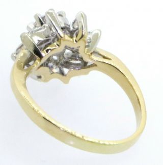Vintage 18K gold.  73CT VS1/G diamond wedding/engagement ring w/.  25CT ctr.  size 5 4
