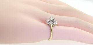 Vintage 18K gold.  73CT VS1/G diamond wedding/engagement ring w/.  25CT ctr.  size 5 6