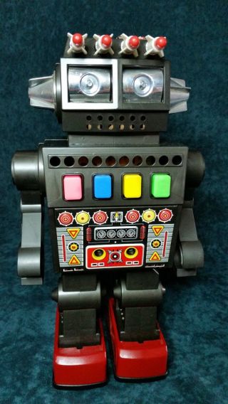 Vintage TALKING ROBOT Missile Shooting Action Yonezawa Japan Battery Operated 4