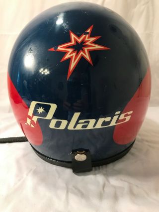 Vintage Polaris Snowmobile Helmet Star And Stripes Red White & Blue Face Shield