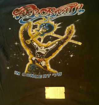 Authentic Vintage Aerosmith Concert T - Shirt / ticket stub 1978 6
