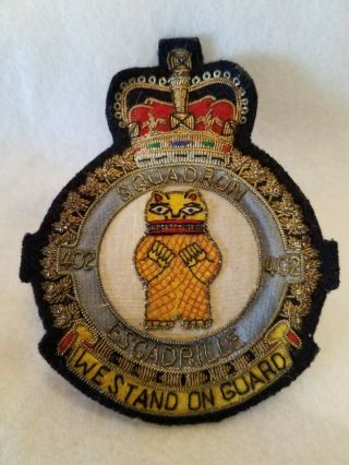 Large Bullion 402 Squadron Blazer Crest Or Patch