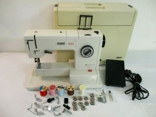 Pfaff 1222e German Made Vintage Sewing Quilt Machine W/ Pedal & Case,  For Parts=