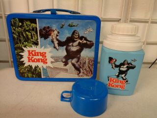 Vintage 1977 Thermos King Kong Metal Lunchbox Complete W/ Thermos