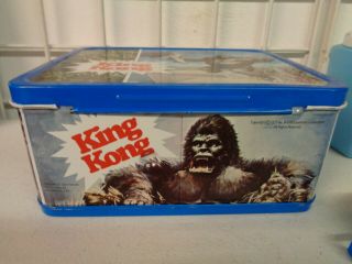 VINTAGE 1977 THERMOS KING KONG METAL LUNCHBOX COMPLETE W/ THERMOS 7