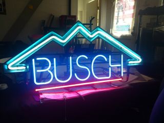 Vintage Busch Beer Sign Neon Lighted Bar Sign