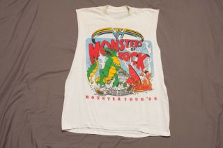 Vtg Van Halen Monsters Of Rock 1988 Shirt tour concert 80 ' s Metallica Scorpions 2