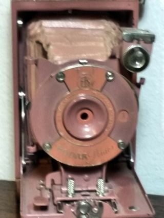 Vintage Rose Colored Kodak Petite Folding Camera