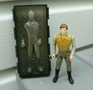 Vintage Star Wars Figure / Han Solo In Carbonite Chamber / 1984