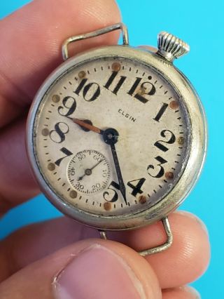 Vintage 1919 Ww1 Elgin Rare Military Trench Pilot Watch In