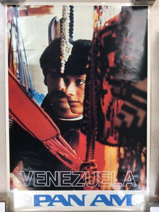 Pan Am Venezuela South America Travel Poster 25x36 Vintage Latin American