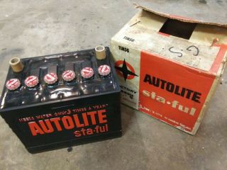 Nos Autolite Sta - Ful Battery Ford Vintage 1964 - 69 Mustang Fomoco Rare