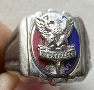 Vintage 1970 Eagle Scout Sterling Size 9 Ring Boy Scouts Of America