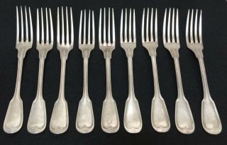 9 Vintage French Christofle Silver Plated Forks