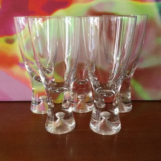 Iittala // Set Of Five Crystal Tapio 10 Oz.  Water Goblets // Vintage // Finland