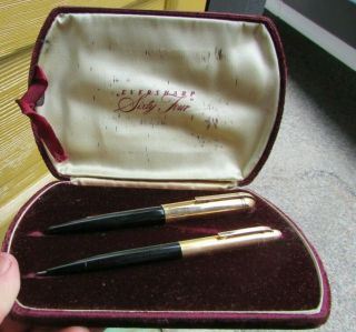Vintage Pair Eversharp 14k Solid Gold Cap Pen And Pencil Set Skyline