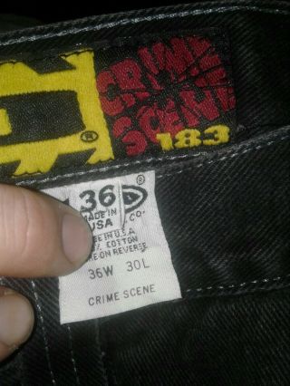JNCO Jeans Men ' s Crime Scene 36W - 30L style 183.  Raver pants bright color veryrare 8