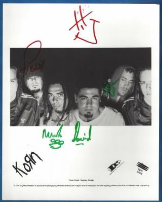 Korn Autograph Signed Vintage Publicity/press Photo Deftones Limp Bizkit