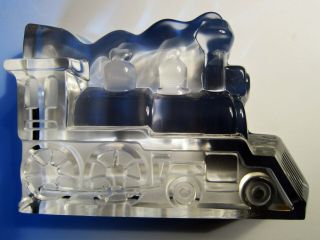 Daum Vintage Crystal Brighton Steam Engine Heavy Clear & Frosted/ Wow
