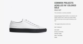 Common Projects 39 Womens Rare White With Black Sole