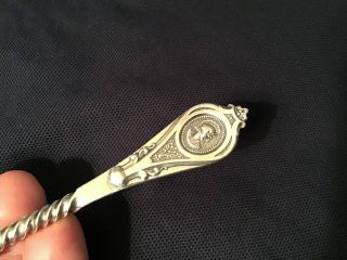 Antique Medallion Master Butter Knife Twist Handle Sterling Silver Vtg 3