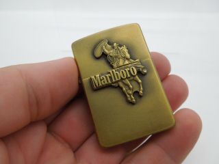 Rare Vintage 1986 Marlboro Man Brass Zippo Lighter Unfired W@w