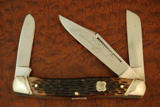 Vintage John Primble Usa Finest Steel Jigged Delrin 3 Blade Stockman Knife (4192
