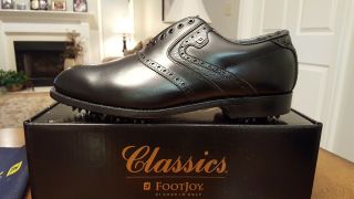 Vintage Footjoy Classics Mens Golf Shoes 51987 Black 11d Made In Usa