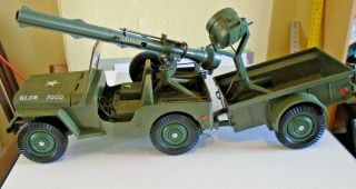 Vintage G I Joe Jeep 7000,  Trailer,  Spotlight And Gun/cannon - (312 - 159)