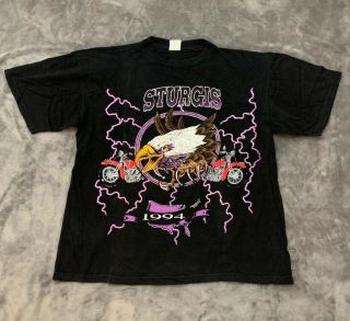 1994 Sturgis Screaming Eagle Lightning 2 - Sided Shirt Xxl Vintage Biker Festival