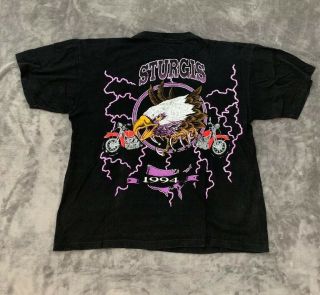 1994 Sturgis Screaming Eagle Lightning 2 - Sided Shirt XXL Vintage Biker Festival 3