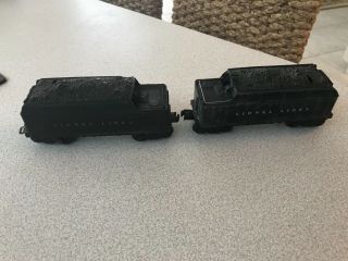 2 Rare Vintage Lionel Train Engine 2466wx & 2466w Whistle Tenders Only Work