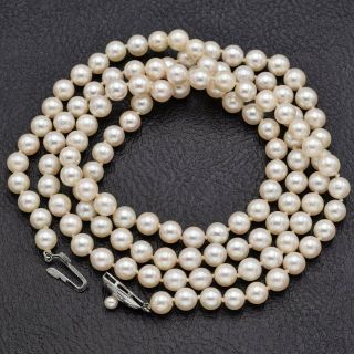 Antique Sterling Silver Sea Pearl Beaded Strand Necklace 44.  6 G 34.  5 In 2