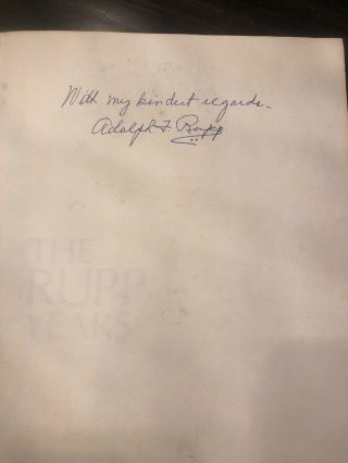The Rupp Years Kentucky Basketball Signed Adolph Rupp Rare Newspaper Estate Find
