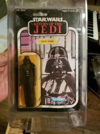Vintage 1983 Star Wars Return Of The Jedi Darth Vader Figure On Card