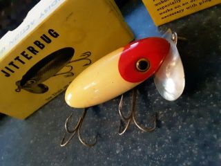 Early Wood 1939 - 40 First Generation Fred Arbogast Jitterbug Fishing Lure & Box 3